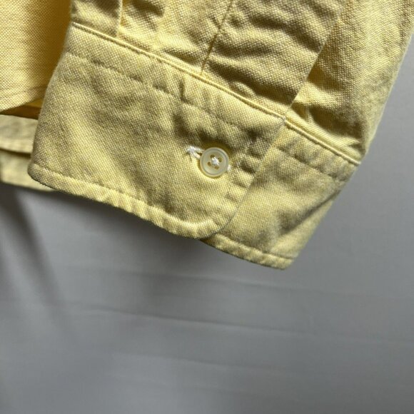 Ralph Lauren Mens Shirt XXL Solid Yellow Multi Pony Cotton Button Up Long Sleeve - Picture 5 of 8